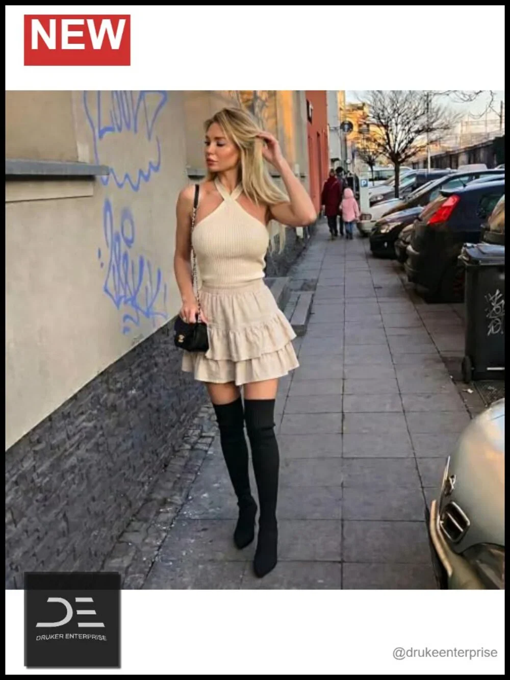 Over the Knee Stretch Knit Boots High Heel Pointed Toe